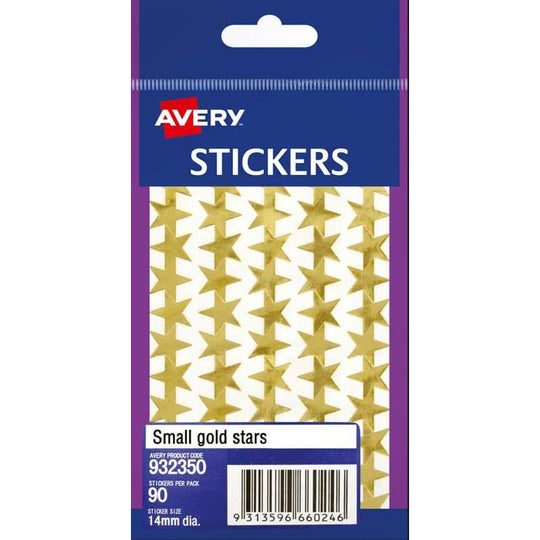 Avery Label Stars Small Gold 90 Pack