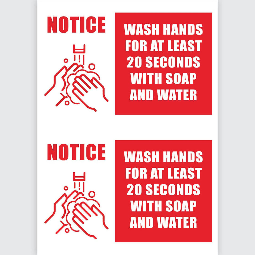 Avery Pre-Printed Self-Adhesive Sign Wash your Hands A4 2up 5 Sheets