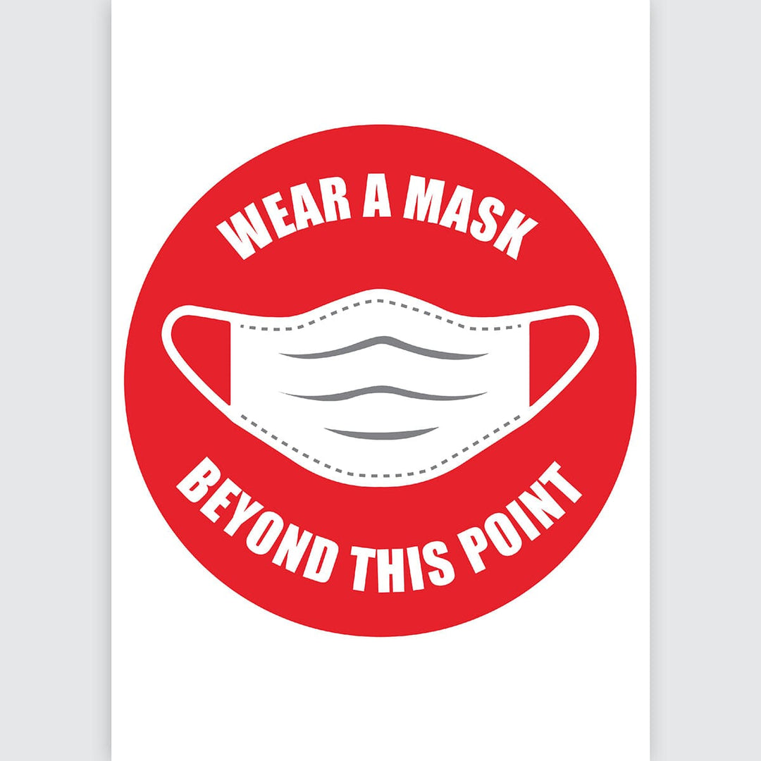 Avery Pre-Printed Self-Adhesive Sign Wear A Mask Round 20cm 5 Sheets