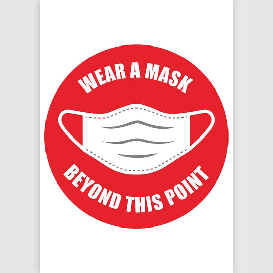 Avery Pre-Printed Self-Adhesive Sign Wear A Mask Round 20cm 5 Sheets