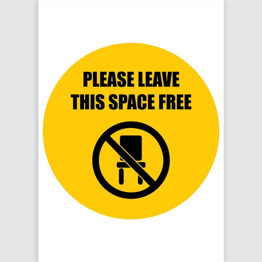 Avery Pre-Printed Self-Adhesive Sign Please Leave this Space Free Round 20cm 5 Sheets