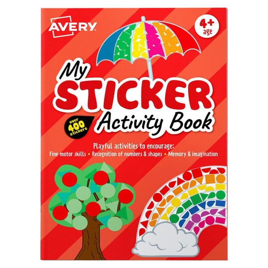 Avery Sticker Activity Book Red 210x297mm 6 Sheets