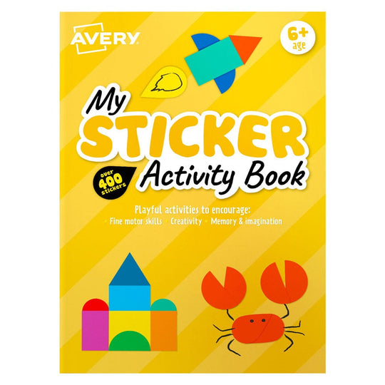 Avery Sticker Activity Book Yellow 210x297mm 6 Sheets