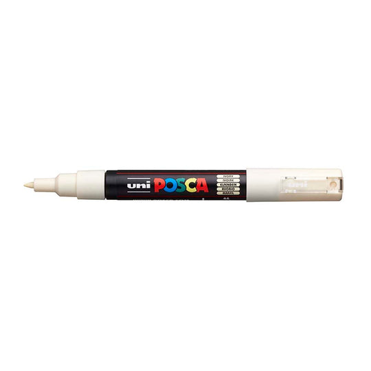 Uni Posca Marker 0.7mm Ultra-Fine Round Tip Ivory PC-1M
