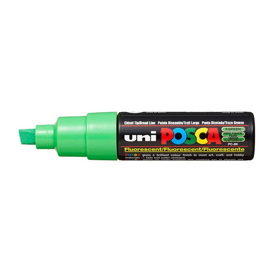 Uni Posca Marker 8.0mm Bold Chisel Fluoro Green PC-8K
