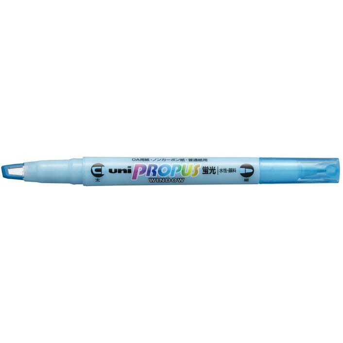 Uni Propus Window Double-Ended Highlighter 4.0mm/0.6mm Light Blue PUS-102