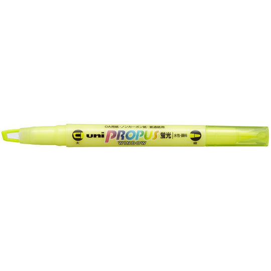 Uni Propus Window Double-Ended Highlighter 4.0mm/0.6mm Yellow PUS-102