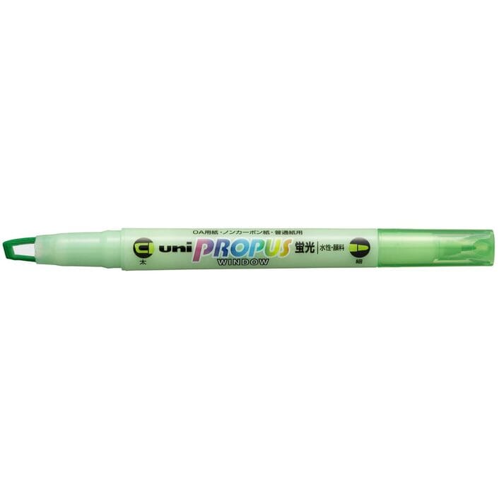 Uni Propus Window Double-Ended Highlighter 4.0mm/0.6mm Green PUS-102