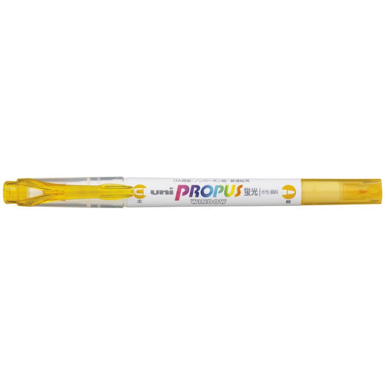 Uni Propus Window Double-Ended Highlighter 4.0mm/0.6mm Bright Yellow PUS-102