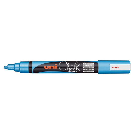 Uni Chalk Marker 1.8-2.5mm Bullet Tip Metallic Blue PWE-5M