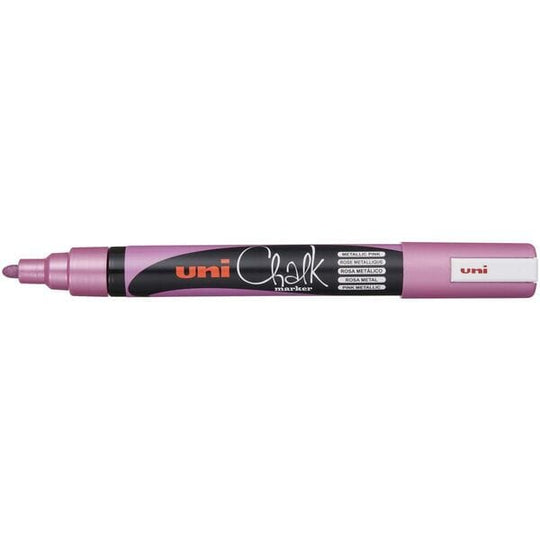 Uni Chalk Marker 1.8-2.5mm Bullet Tip Metallic Pink PWE-5M