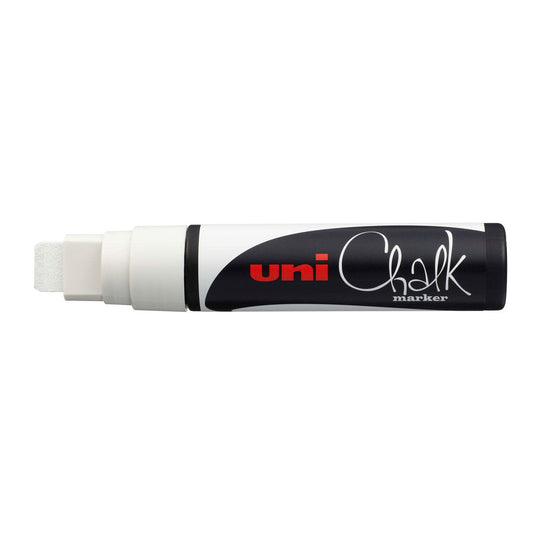 Uni Chalk Marker 15.0mm Chisel Tip White PWE-17K