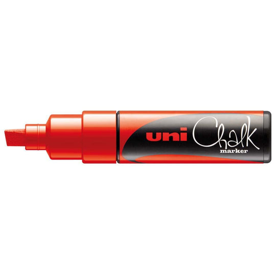 Uni Chalk Marker 8.0mm Chisel Tip Red PWE-8K