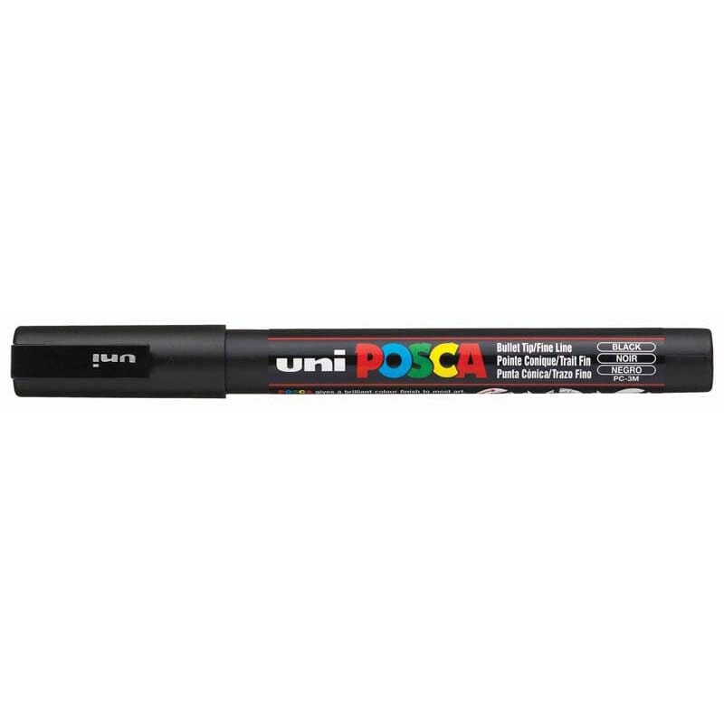 Uni Posca Marker 0.9-1.3mm Fine Black PC-3M