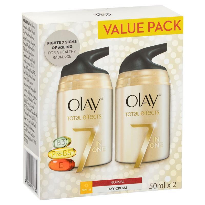 Olay Total Effects 7in1 Day Cream SPF 15 Normal Value Pack 50ml x2