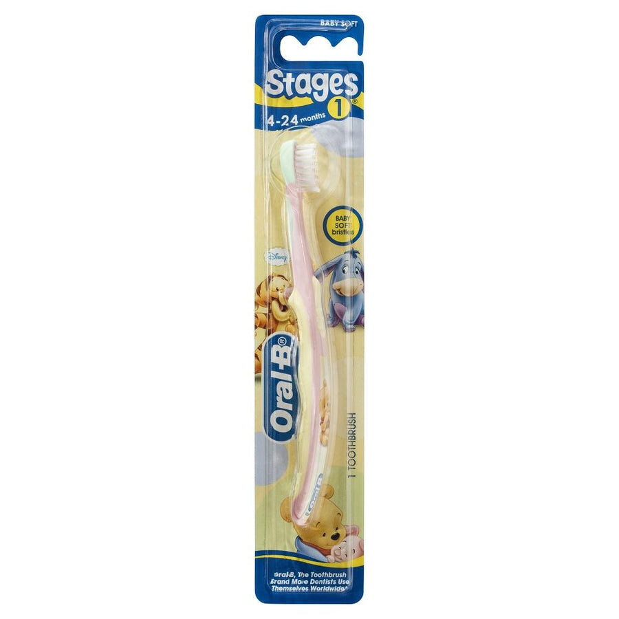 Oral-B Stages 1 Pooh 4-24 Months Baby Soft Bristles Toothbrush
