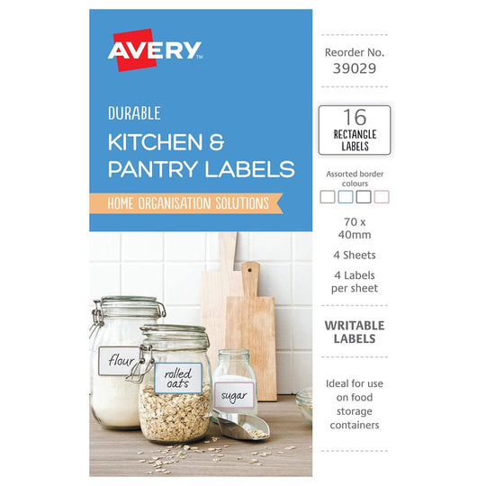 Avery Durable Kitchen Labels 70 x 40 mm Rectangle 16