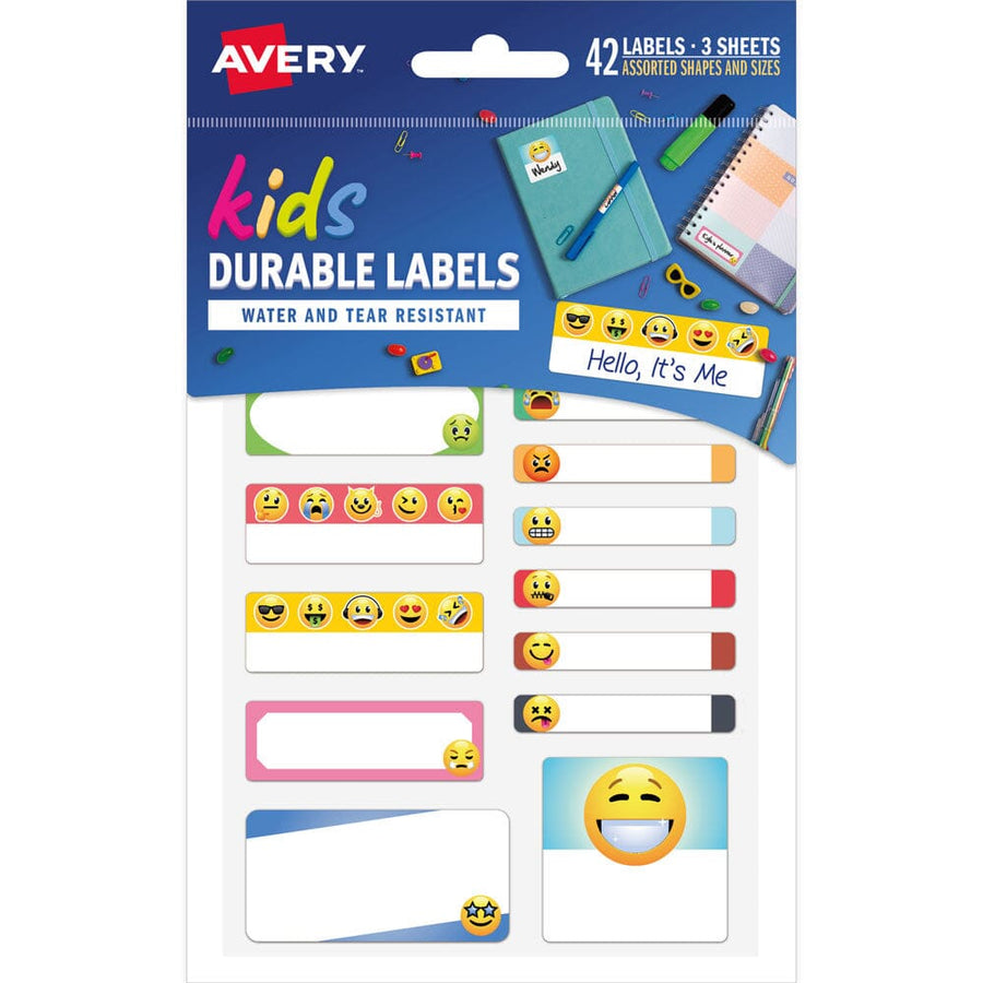 Avery School Label Multipack - Hello It's Me Emoji 42 Pack