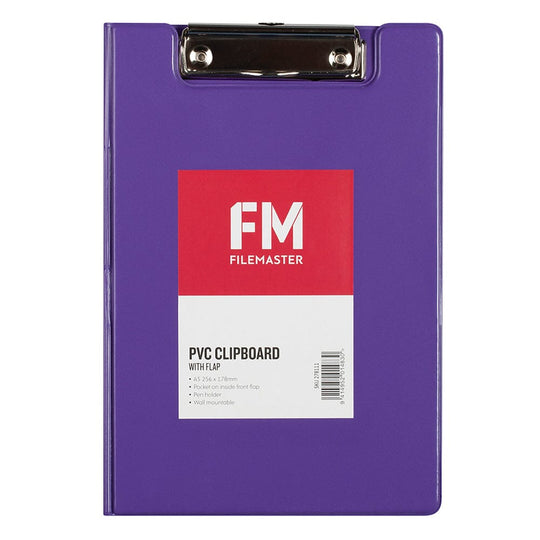 FM Clipboard PVC A5 FM Vivid With Flap Passion Purple