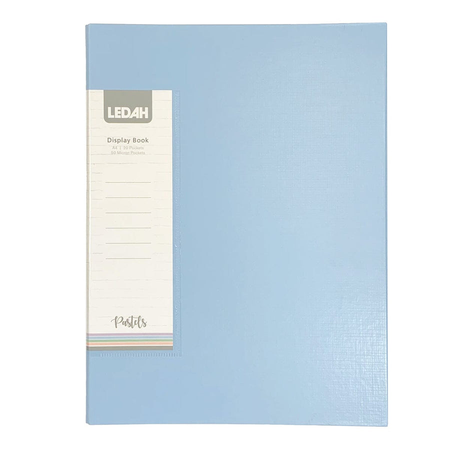 Ledah Pastels Display Book A4 Blue 20 Pocket