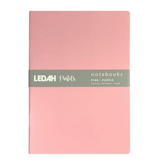 Ledah Pastels Notebook A5 Pack 2 Pink and Purple