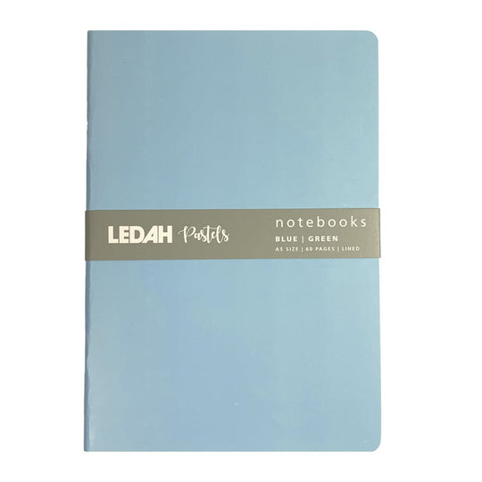 Ledah Pastels Notebook A5 Pack 2 Blue and Green