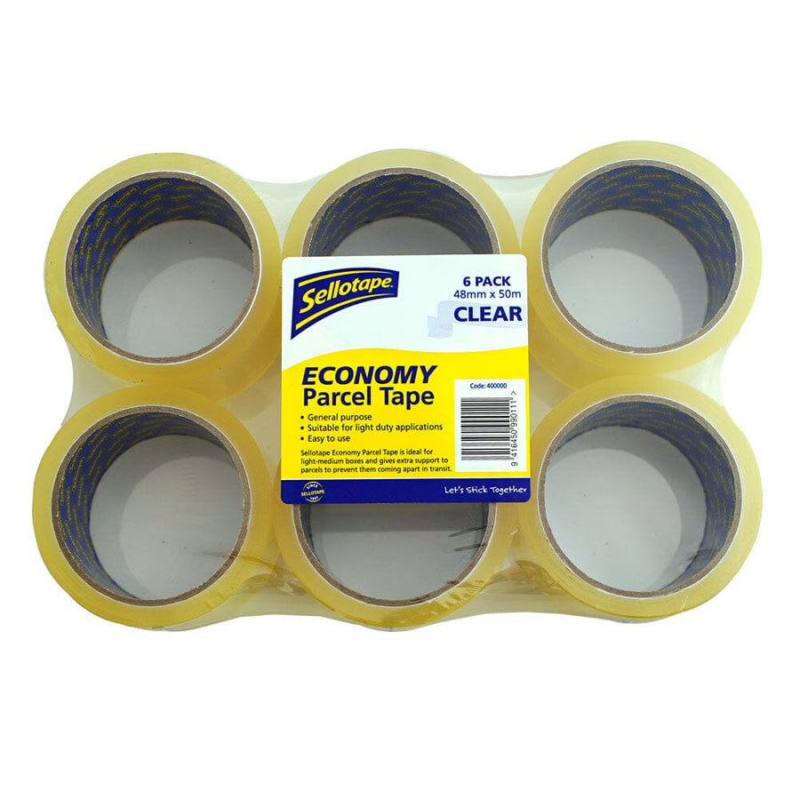 Sellotape Economy Parcel Tape Clear 6 Pack