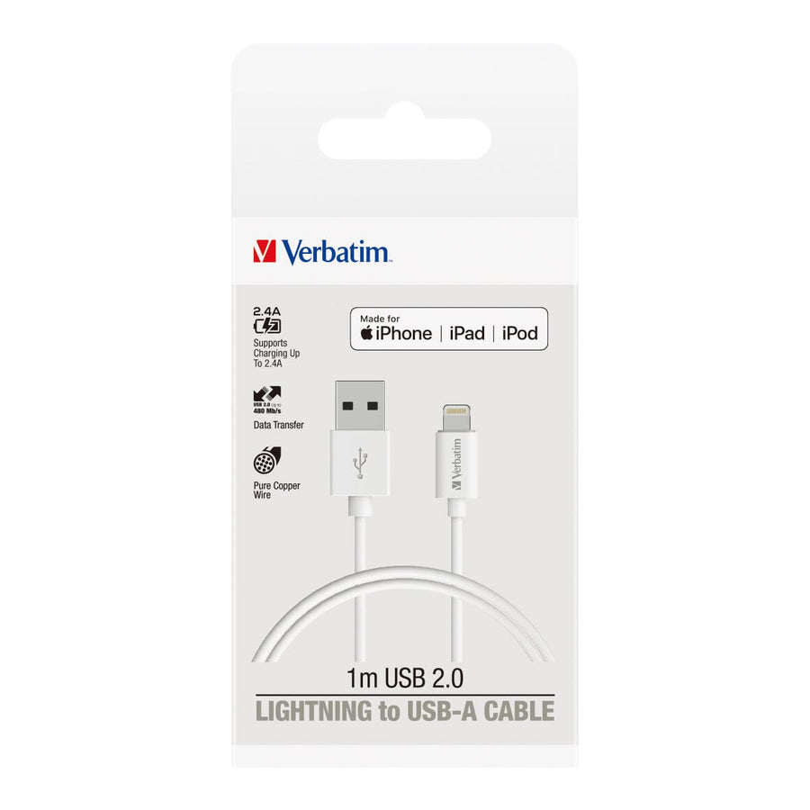 Verbatim Essentials Charge & Sync Lightning Cable 1m White
