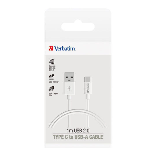 Verbatim Essentials Charge & Sync USB-C Cable 1m White
