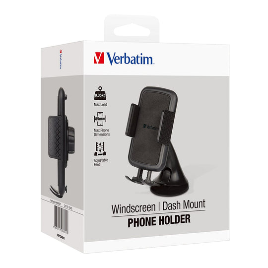 Verbatim Essentials Phone Mount Windscreen/Dash Black