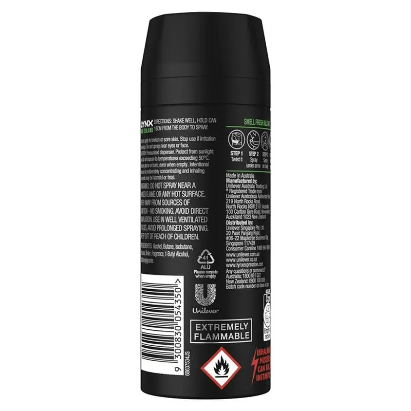 Lynx Deodorant NEW ZEALAND Body Spray 165mL