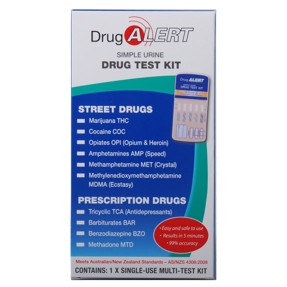 Drug Alert Simple Urine Drug Test Kit - Street & Prescription Drugs (Single)