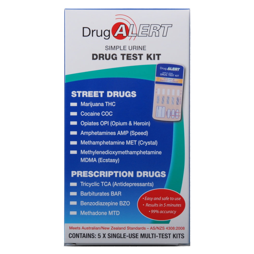 Drug Alert Simple Urine Drug Test Kit - Street & Prescription Drugs (5's)