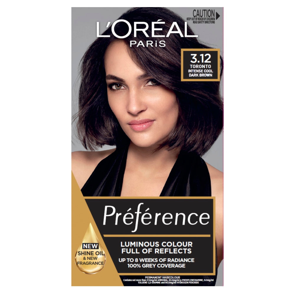 L'Oréal Paris Préférence Luminous Hair Colour - 3.12 Toronto