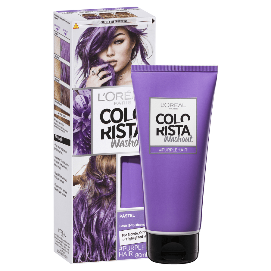 L'Oréal Paris COLORISTA Washout Semi-Permanent Hair Colour - #Purple Hair