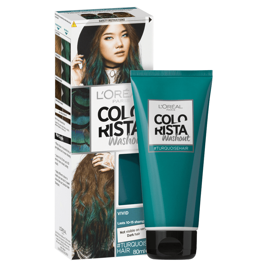 L'Oréal Paris COLORISTA Washout Semi-Permanent Hair Colour - #Turquoise Hair