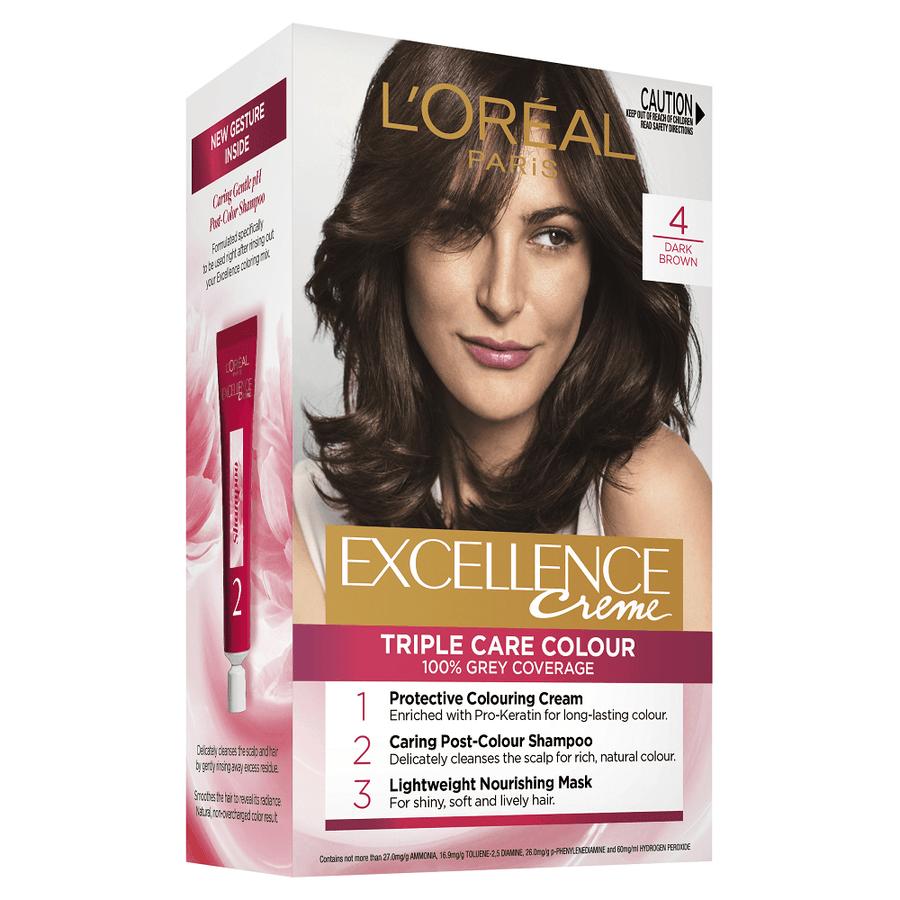 L'Oréal Paris Excellence Creme Hair Colour - 4 Dark Brown