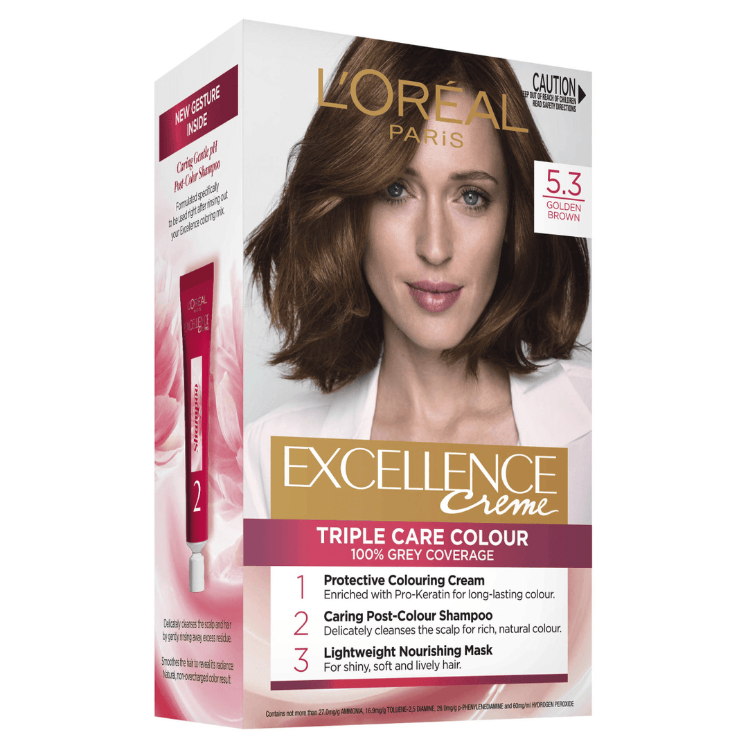 L'Oréal Paris Excellence Creme Hair Colour - 5.3 Golden Brown