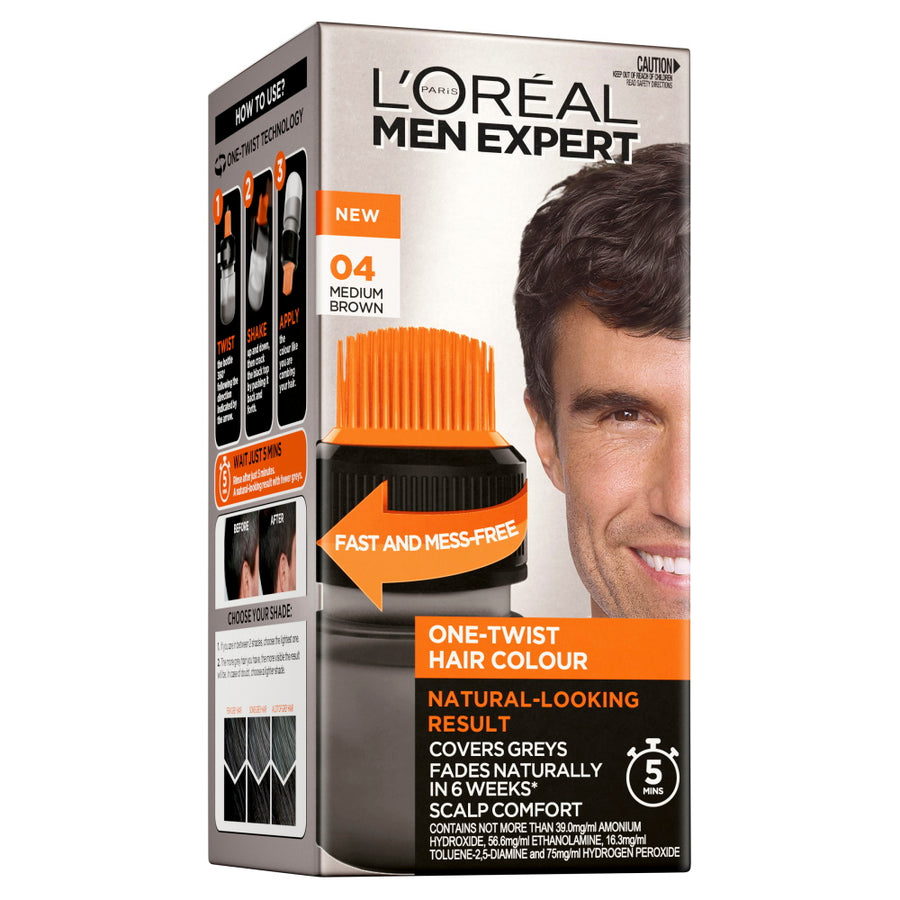 L'Oréal Paris MEN EXPERT One-Twist Hair Colour - 04 Medium Brown