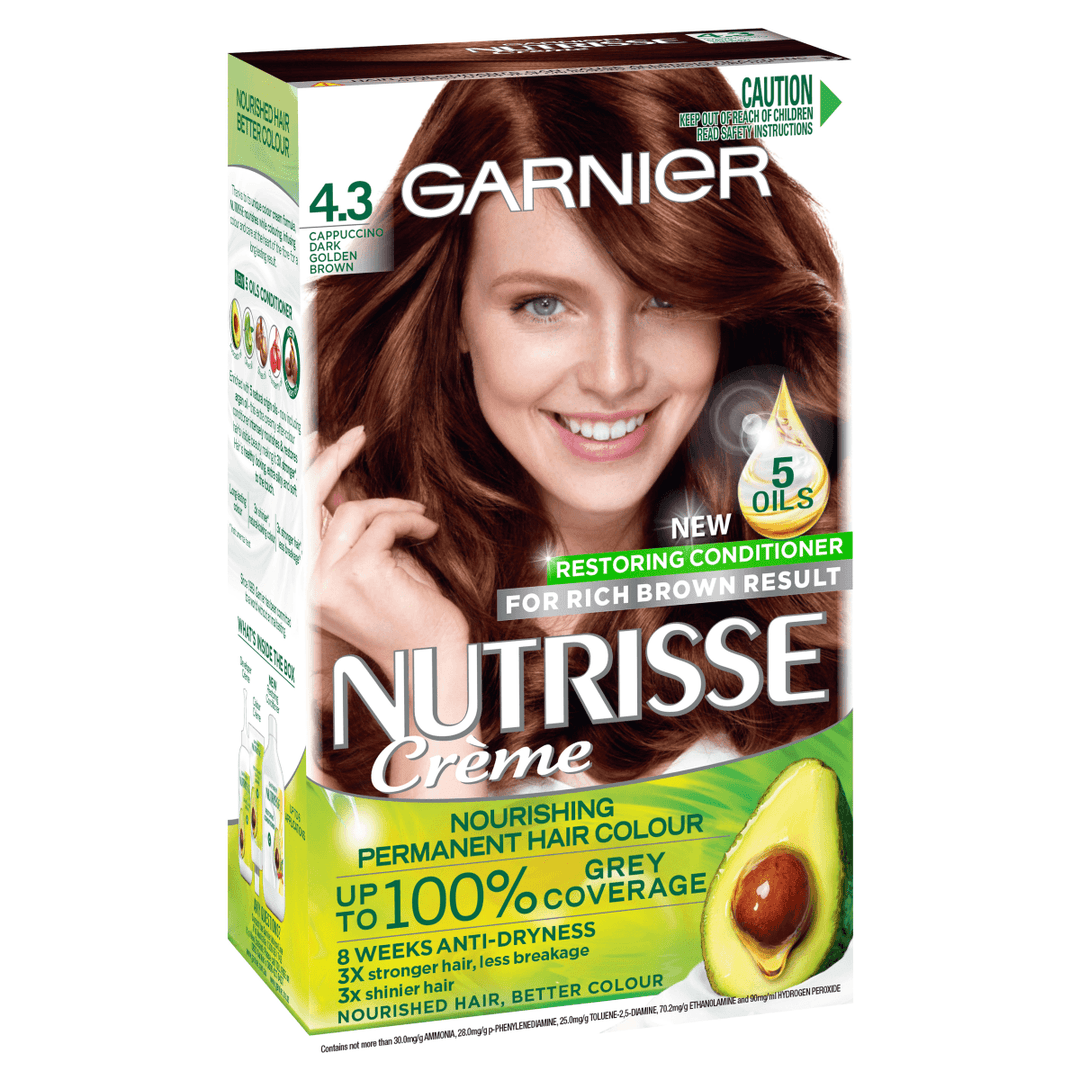 GARNIER Nutrisse Nourishing Permanent Hair Colour - 4.3 Cappuccino