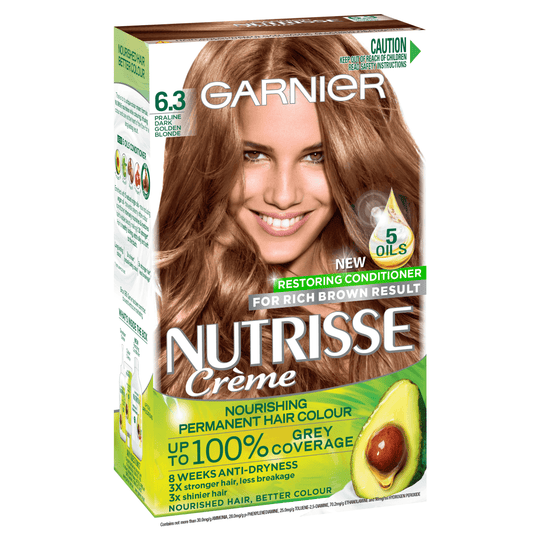 GARNIER Nutrisse Crème Permanent Hair Colour - 6.3 Golden Blonde