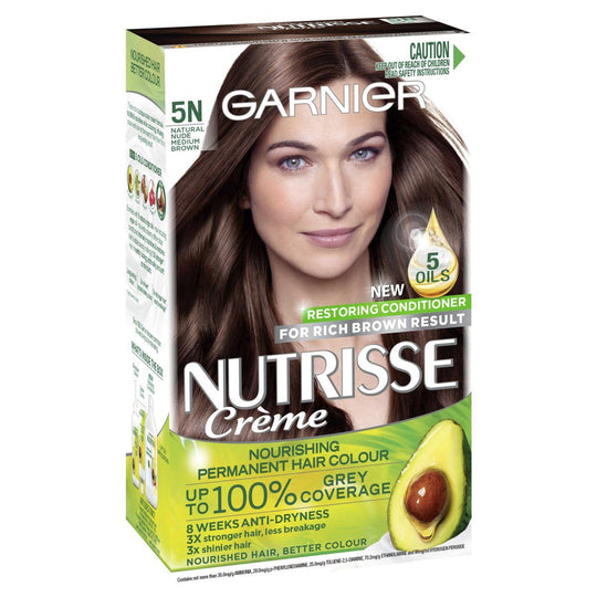 GARNIER Nutrisse Crème Permanent Hair Colour - 5N Medium Brown