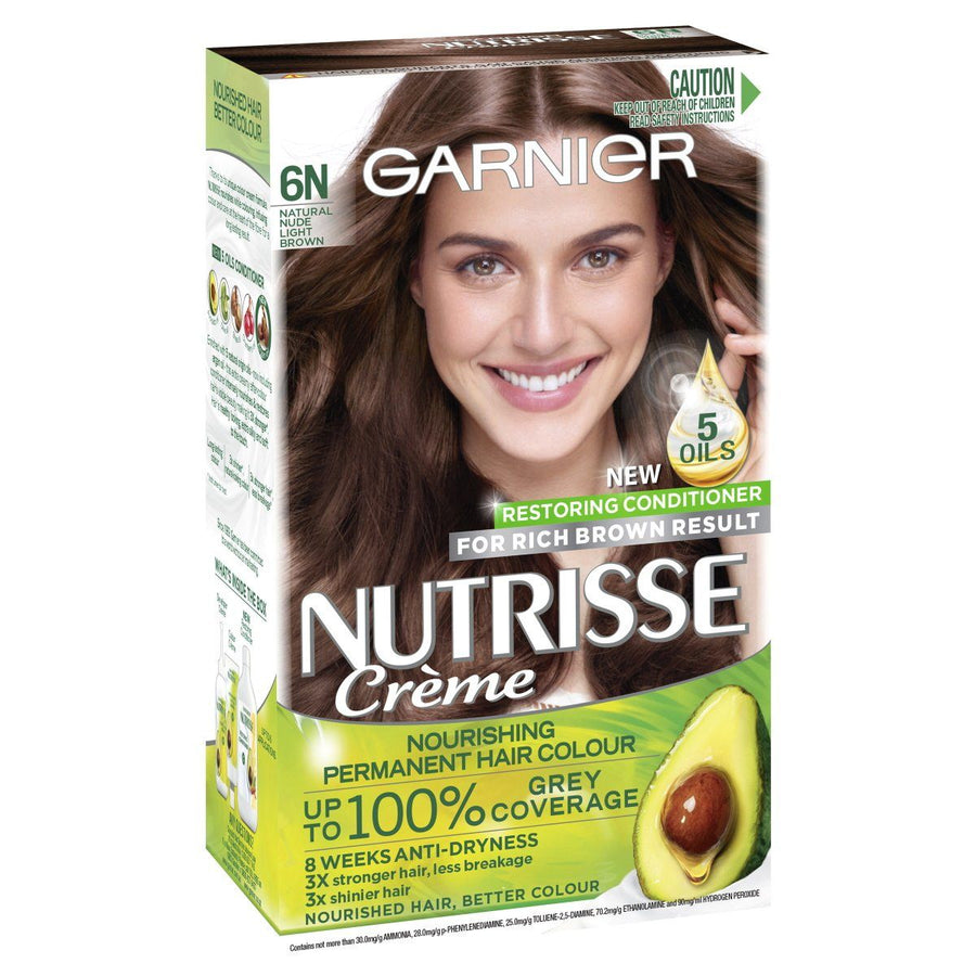 GARNIER Nutrisse Crème Permanent Hair Colour - 6N Light Brown