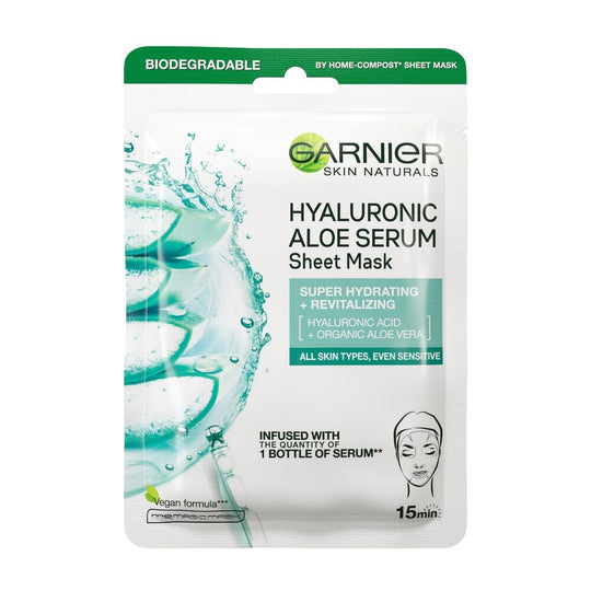 GARNIER Hyaluronic Aloe Serum Sheet Mask - Super Hydrating + Revitalizing
