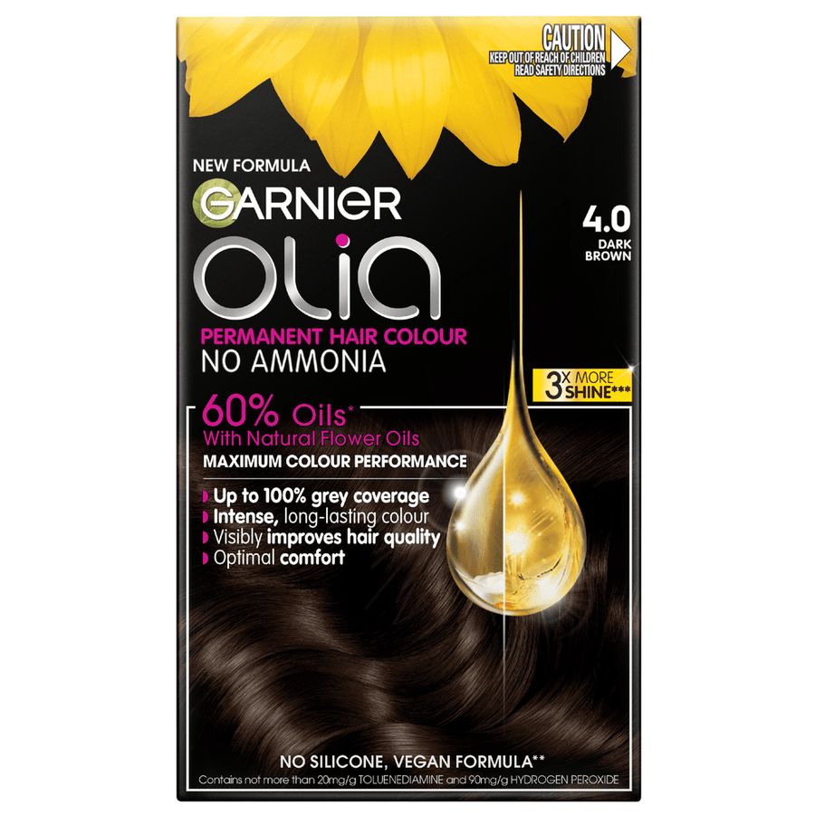 GARNIER Olia Permanent Hair Colour - 4.0 Dark Brown