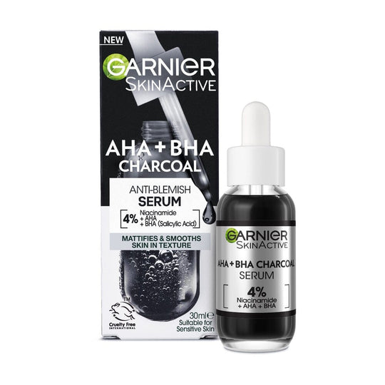 GARNIER SkinActive AHA+BHA Charcoal Anti-Blemish Serum 30mL