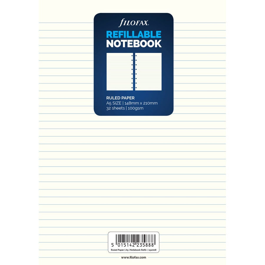 Filofax Notebook A5 Notes Ruled Refill