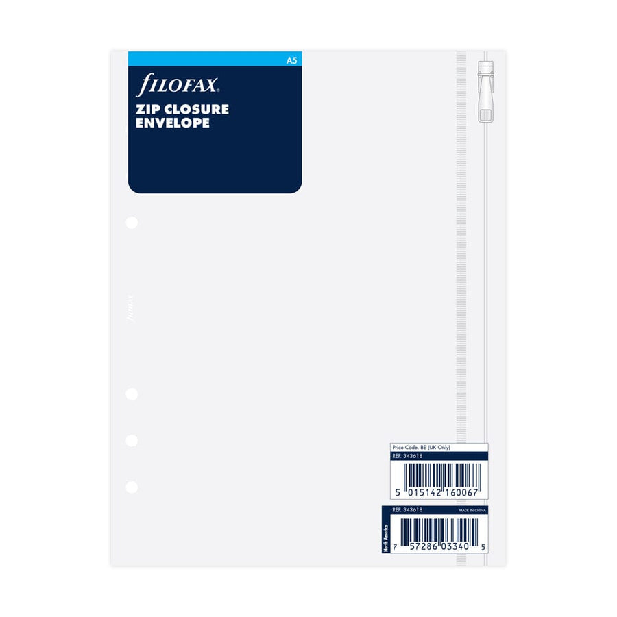 Filofax A5 Translucent Zip Lock Envelope Wallet Opening