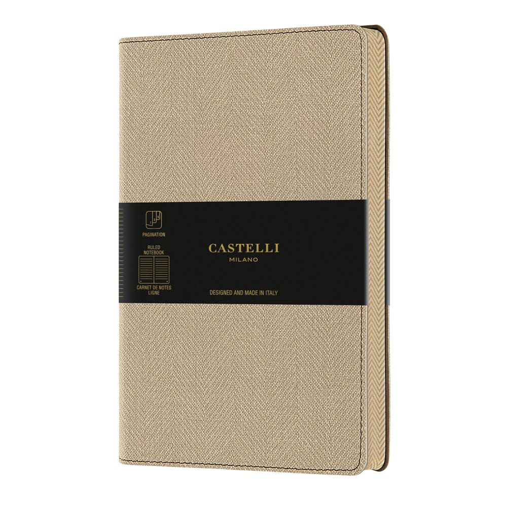 Castelli Notebook A5 Ruled Harris Desert Sand