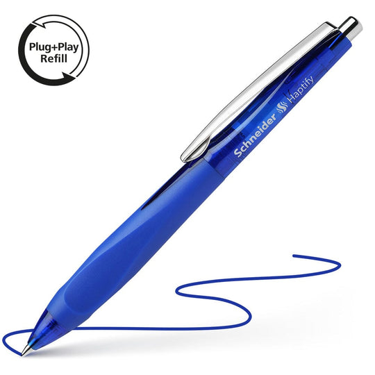 Schneider Ballpoint Pen Haptify Medium Blue Ink Blue Barrel